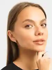 Золотой серьги кольца маленькие круглые  "Лаура", серьги женские Конго, серьги вечерние бижутерия