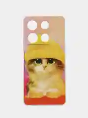 Желтый чехол для Infinix Note 30 Pro (Инфиникс Нот 30 Про), прозрачный, с рисунком, защита камеры