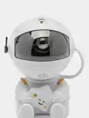 Белый ночник КОСМОНАВТ, детский лазерный проектор звездное небо, 8 режимов, LED