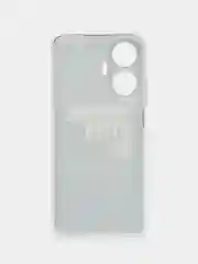Тёмно-коричневый силиконовый чехол на Realme C55 (Реалми C55), прозрачный, с рисунком, защита камеры