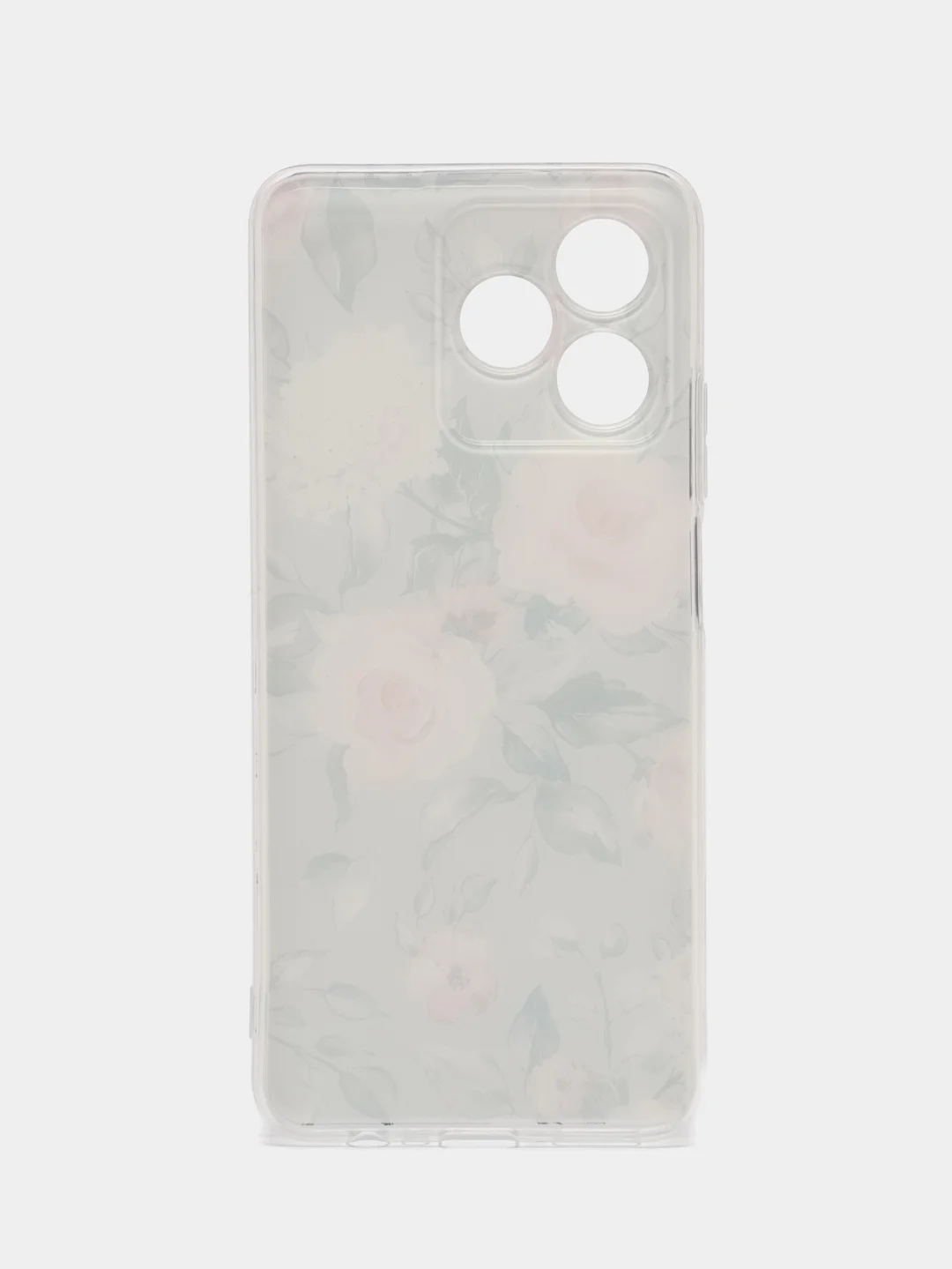 Кораллово-розовый силиконовый чехол на Realme C53/C51 (Реалми С53/С51), прозрачный, с рисунком, защита камеры