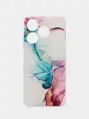 Ледяной чехол на Tecno Spark 10/10C (Текно Спарк 10/10С), прозрачный, с рисунком, защита камеры