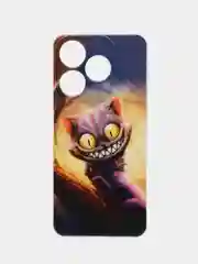 Индиго чехол на Tecno Spark 10/10C (Текно Спарк 10/10С), прозрачный, с рисунком, защита камеры