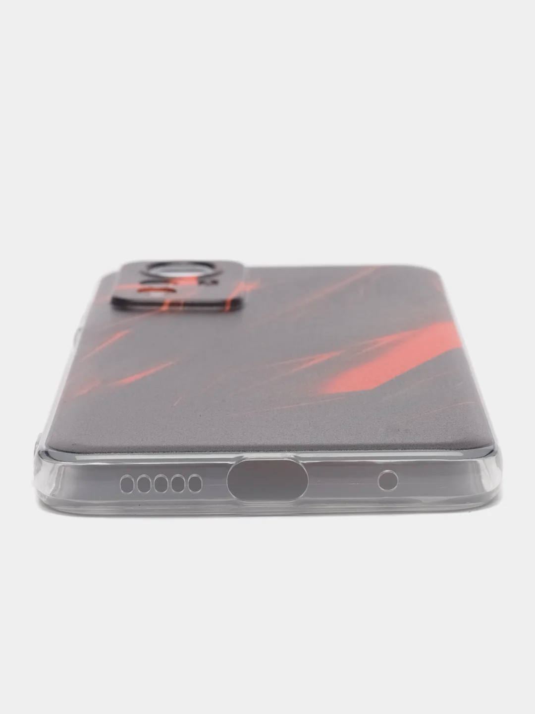 Красный чехол прозрачный на Xiaomi Redmi Note 12S (Сяоми Редми Нот 12S), с рисунком, защита камеры