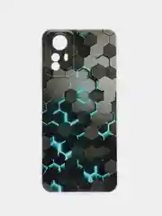Бирюзовый чехол прозрачный на Xiaomi Redmi Note 12S (Сяоми Редми Нот 12S), с рисунком, защита камеры