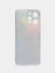 Пурпурный силиконовый чехол на Xiaomi Redmi 12 (Редми 12), прозрачный, с рисунком, защита камеры