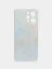Голубой силиконовый чехол на Xiaomi Redmi 12 (Редми 12), прозрачный, с рисунком, защита камеры