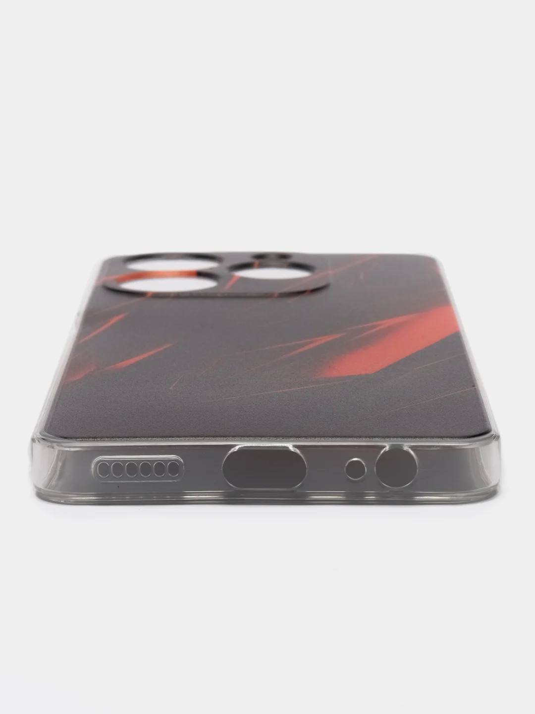 Красный чехол на Tecno Spark 10 Pro (Текно Спарк 10 Про), прозрачный, с рисунком, защита камеры