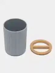 Белый стакан для зубных щеток, бамбук