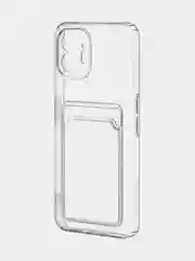 Прозрачный чехол для Nothing Phone (2) силиконовый BROSCORP с карманом для карт и защитой камер