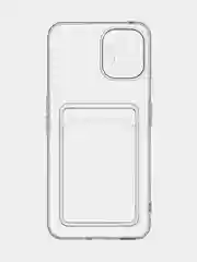 Прозрачный чехол для Nothing Phone (2) силиконовый BROSCORP с карманом для карт и защитой камер
