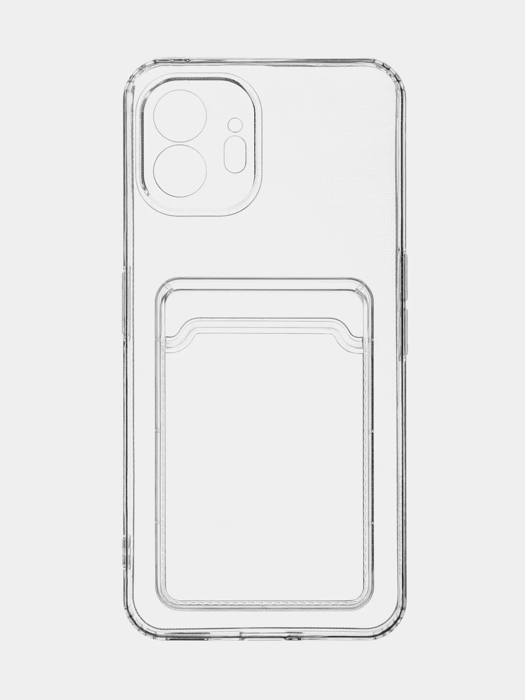 Прозрачный чехол для Nothing Phone (2) силиконовый BROSCORP с карманом для карт и защитой камер