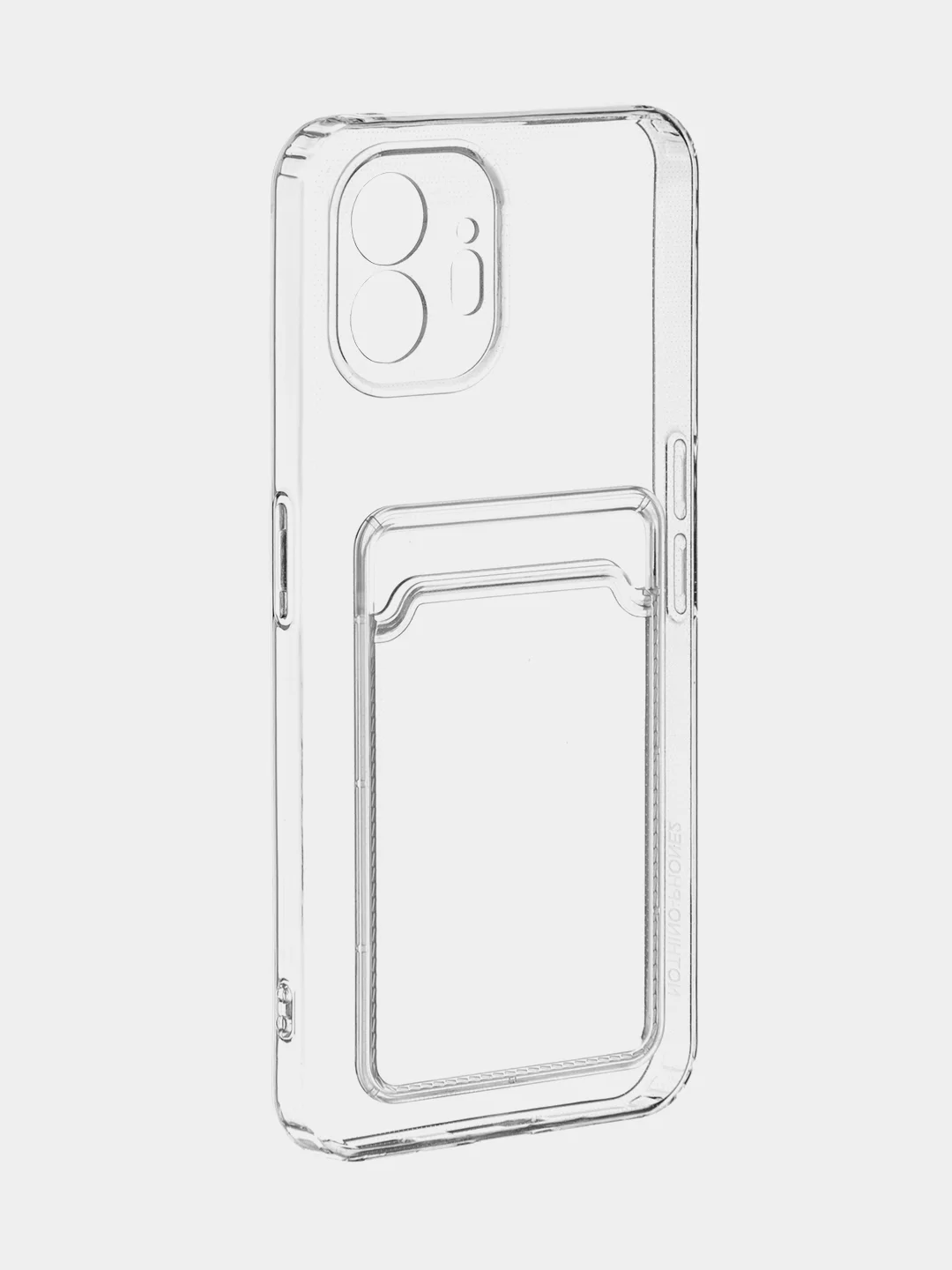 Прозрачный чехол для Nothing Phone (2) силиконовый BROSCORP с карманом для карт и защитой камер