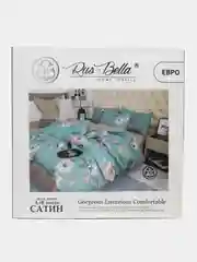 Бирюзовый комплект постельного белья, евро, сатин