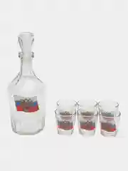 Голубой набор подарочный: графин и стопки, 7 предметов