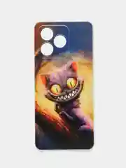 Индиго силиконовый чехол на Realme C53/C51 (Реалми С53/С51), прозрачный, с рисунком, защита камеры