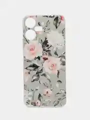 Кораллово-розовый чехол на Tecno Pova Neo 3 (Текно Пова Нео 3), прозрачный, с рисунком, защита камеры