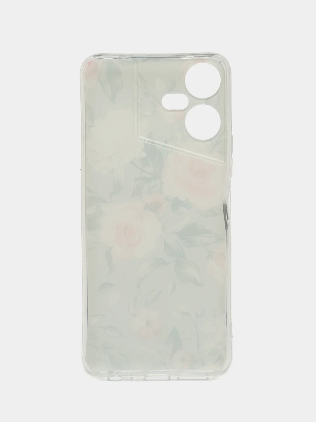 Кораллово-розовый чехол на Tecno Pova Neo 3 (Текно Пова Нео 3), прозрачный, с рисунком, защита камеры