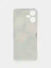 Кораллово-розовый чехол на Tecno Pova Neo 3 (Текно Пова Нео 3), прозрачный, с рисунком, защита камеры