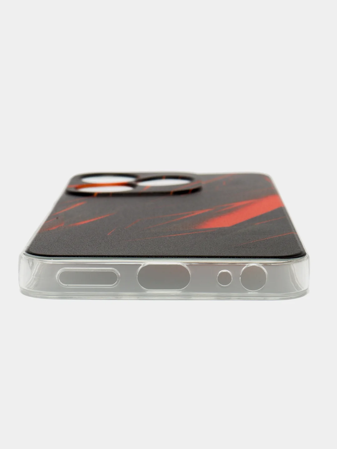 Красный чехол на Tecno Spark 10/10C (Текно Спарк 10/10С), прозрачный, с рисунком, защита камеры