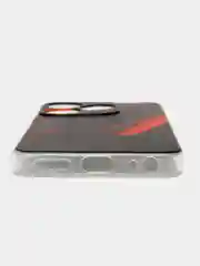 Красный чехол на Tecno Spark 10/10C (Текно Спарк 10/10С), прозрачный, с рисунком, защита камеры