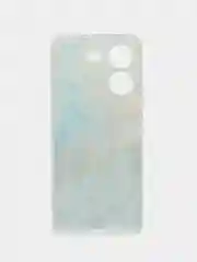 Голубой силиконовый чехол на Tecno Pova 5 (Текно Пова 5), прозрачный, с рисунком, защита камеры