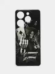 Оливковый чехол на Tecno Spark 10 Pro (Текно Спарк 10 Про), прозрачный, с рисунком, защита камеры