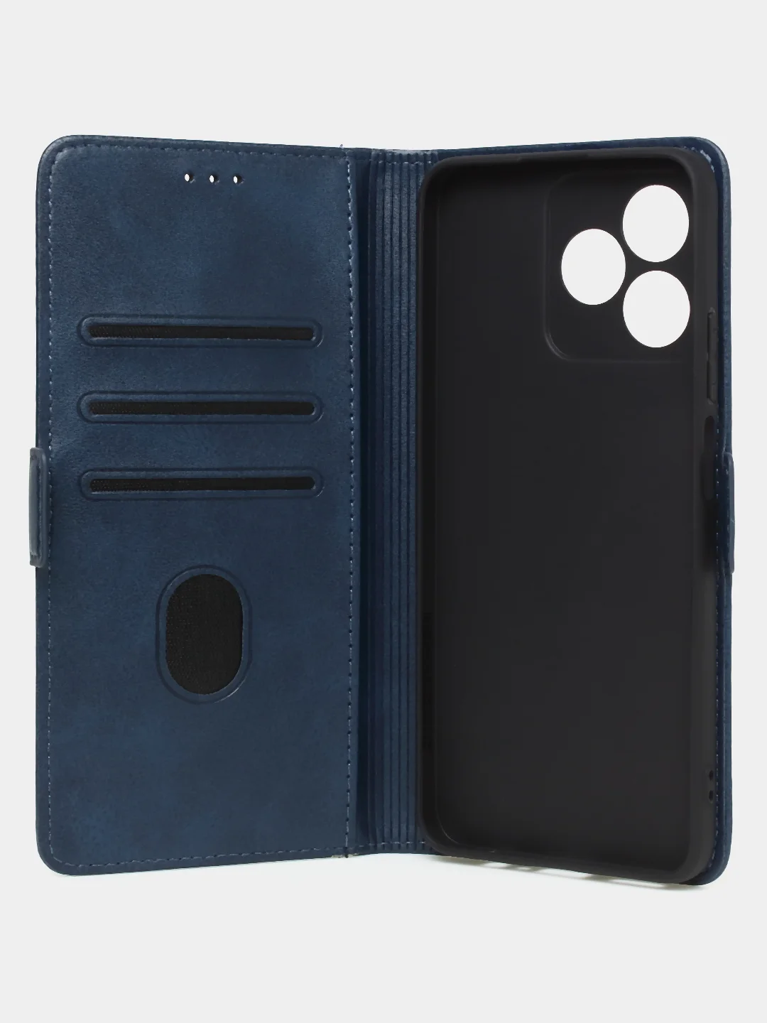 Синий чехол-книжка GQ Lite для Realme Note 50 / Realme C51 / Realme C53 / Narzo N53 из кожи