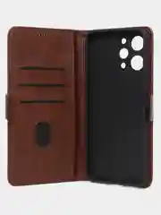 Коричневый чехол-книжка GQ Lite для Redmi 12 / Redmi Note 12R / Poco M6 Pro(5G) из искусственной кожи