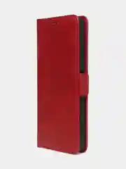 Красный чехол-книжка GQ Lite для Redmi 12 / Redmi Note 12R / Poco M6 Pro(5G) из искусственной кожи