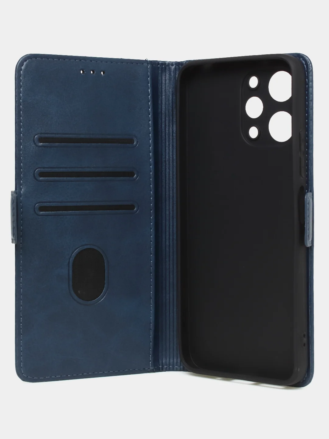 Синий чехол-книжка GQ Lite для Redmi 12 / Redmi Note 12R / Poco M6 Pro(5G) из искусственной кожи