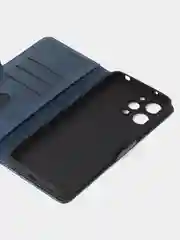 Синий чехол-книжка GQ Lite для Redmi 12 / Redmi Note 12R / Poco M6 Pro(5G) из искусственной кожи