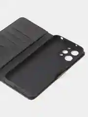 Черный чехол-книжка GQ Lite для Redmi 12 / Redmi Note 12R / Poco M6 Pro(5G) из искусственной кожи