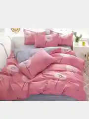 Кораллово-розовый комплект постельного белья, евро, сатин