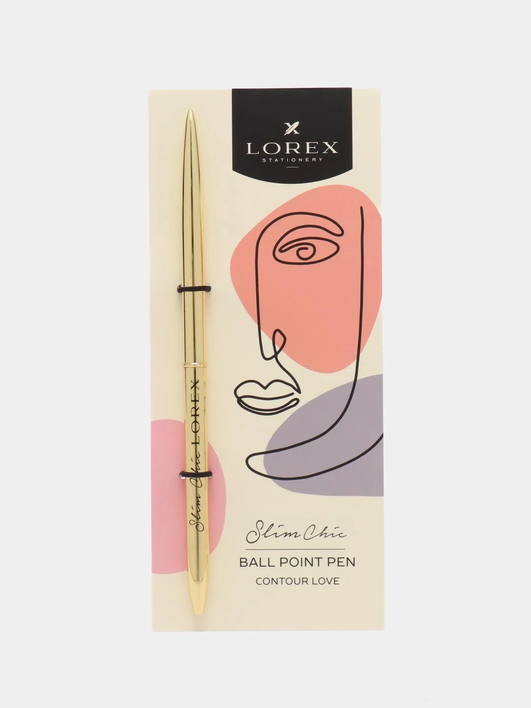 Золотой ручка шариковая Lorex Contour Love, серия "Slim Chic"