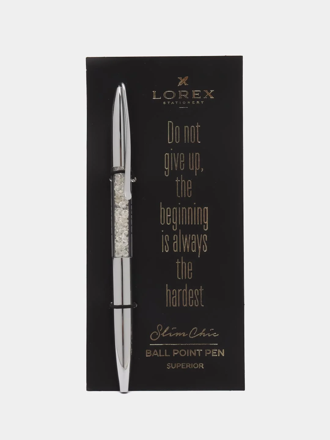 Серебряный ручка шариковая автоматическая Lorex Superior, серия "Slim Chic"