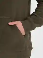 Зелёный хаки мужской спортивный костюм, плюшевый, двухсторонний флис: худи и штаны
