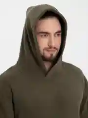 Зелёный хаки мужской спортивный костюм, плюшевый, двухсторонний флис: худи и штаны