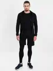 Черный костюм компрессионный, 5 в 1, рашгард, тайтсы, шорты, футболка, кофта