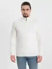 Белый джемпер мужской на молнии