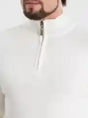 Белый джемпер мужской на молнии