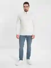 Белый джемпер мужской на молнии