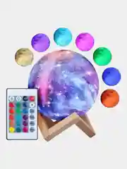 Разноцветный светильник - ночник Moon (Луна), 3D, 15 см