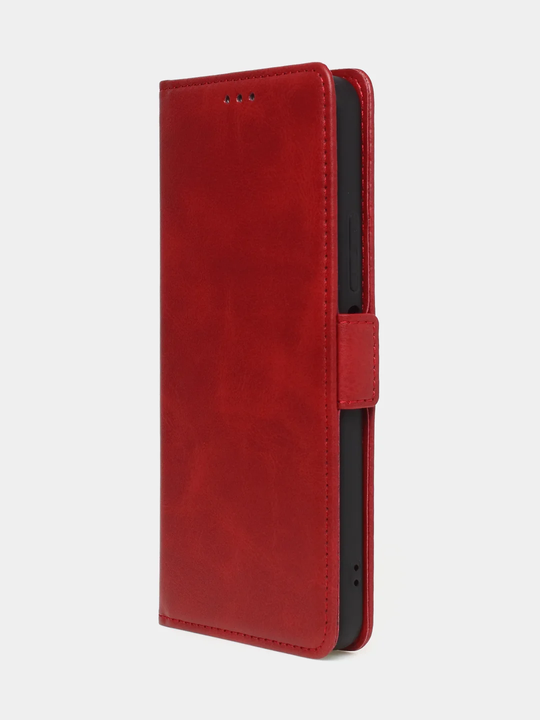 Красный чехол-книжка для Xiaomi Redmi 13C / Poco C65 из высококачественной кожи