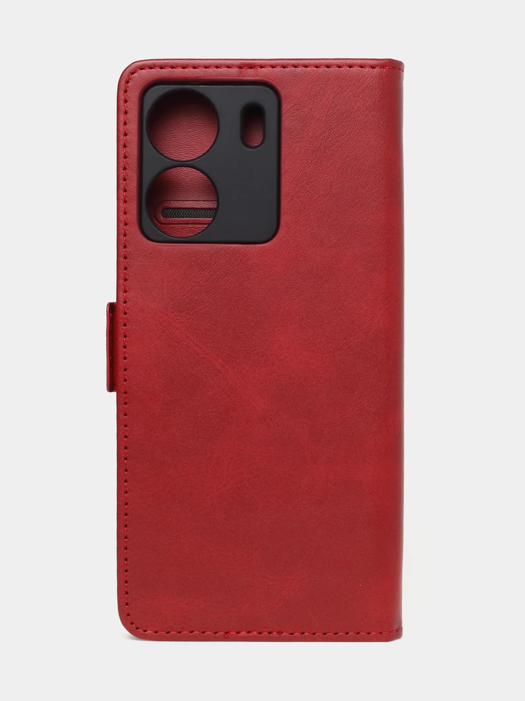 Красный чехол-книжка для Xiaomi Redmi 13C / Poco C65 из высококачественной кожи