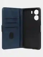 Синий чехол-книжка для Xiaomi Redmi 13C / Poco C65 из высококачественной кожи