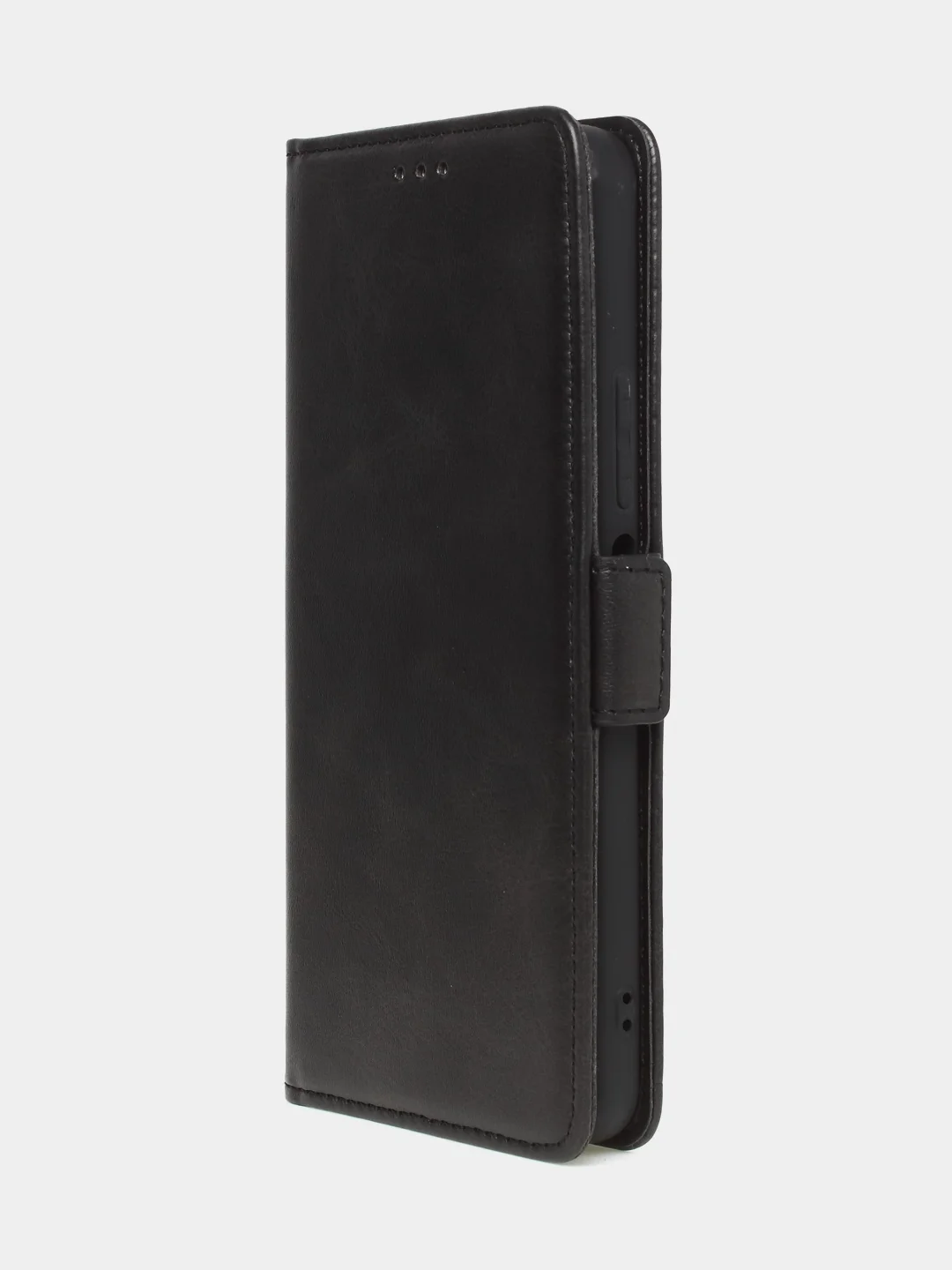 Черный чехол-книжка для Xiaomi Redmi 13C / Poco C65 из высококачественной кожи