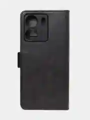 Черный чехол-книжка для Xiaomi Redmi 13C / Poco C65 из высококачественной кожи