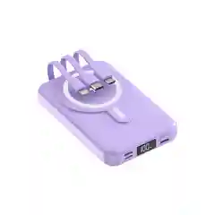 Powerbank со встроенными кабелями, Lightning, Type-C,10000 mAh,беспроводная зарядка