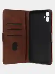 Коричневый чехол-книжка GQ Lite для Samsung A05 из высококачественной кожи
